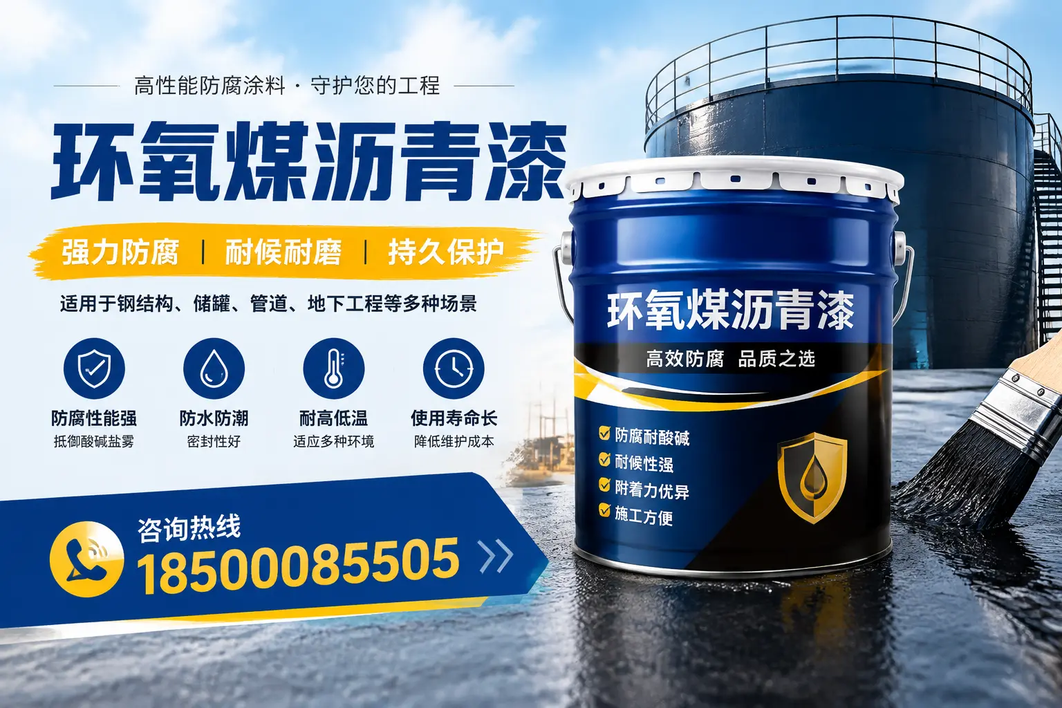 环氧煤沥青漆在工业中的应用，东台企业的选择